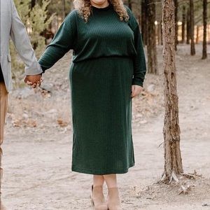 Mock neck sweater dress